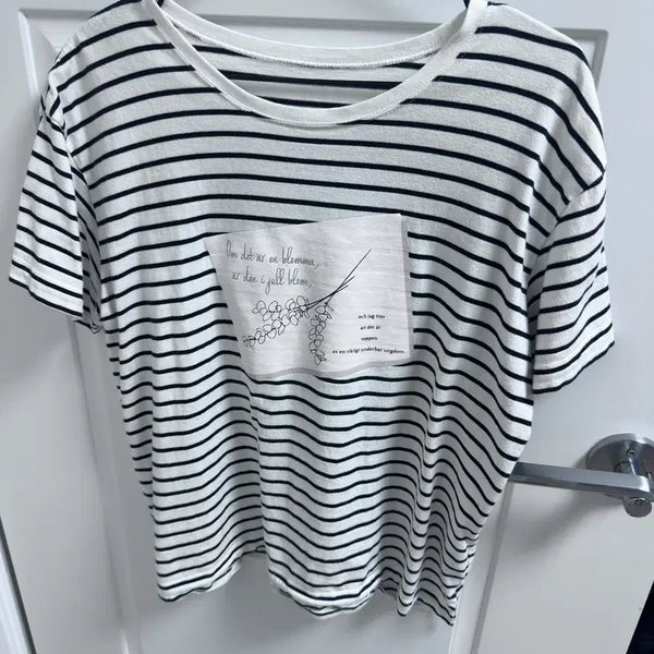[BUNJANG] Striped Short Sleeve T-Shirt / 스트라이프 반팔 티셔츠