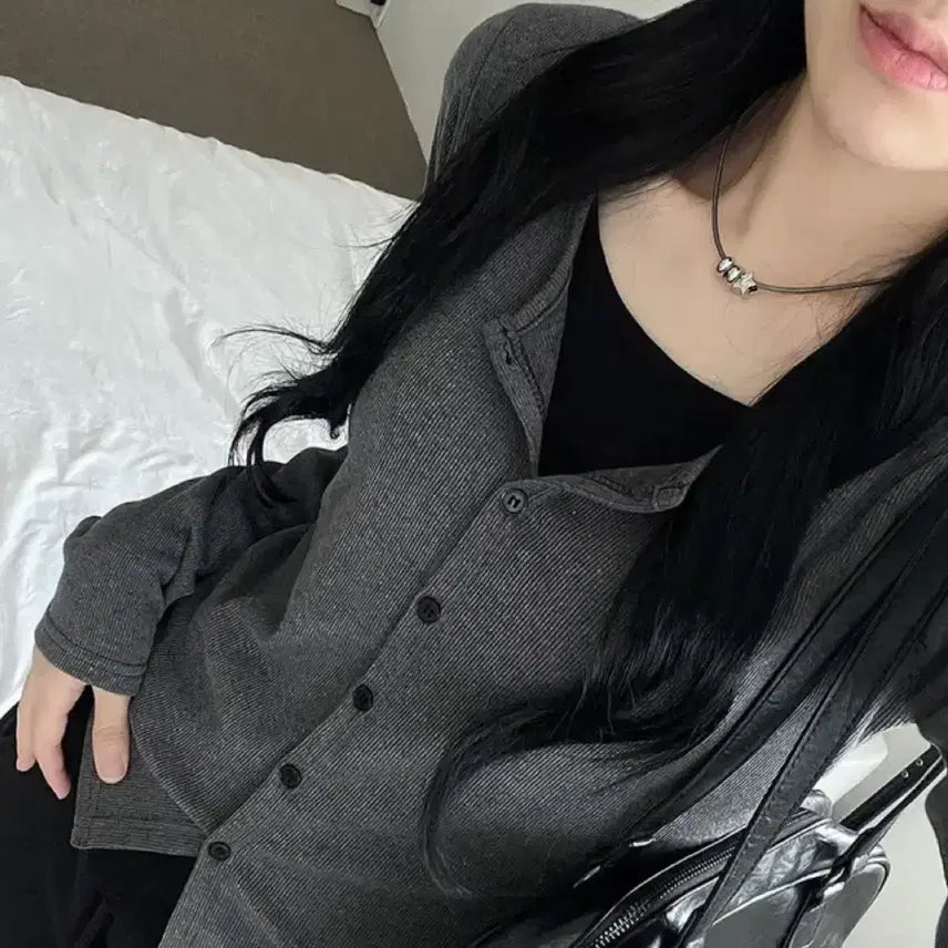 [BUNJANG] Color-block Cardigan / 레이어드 일체형 배색 가디건 판매 에이블리