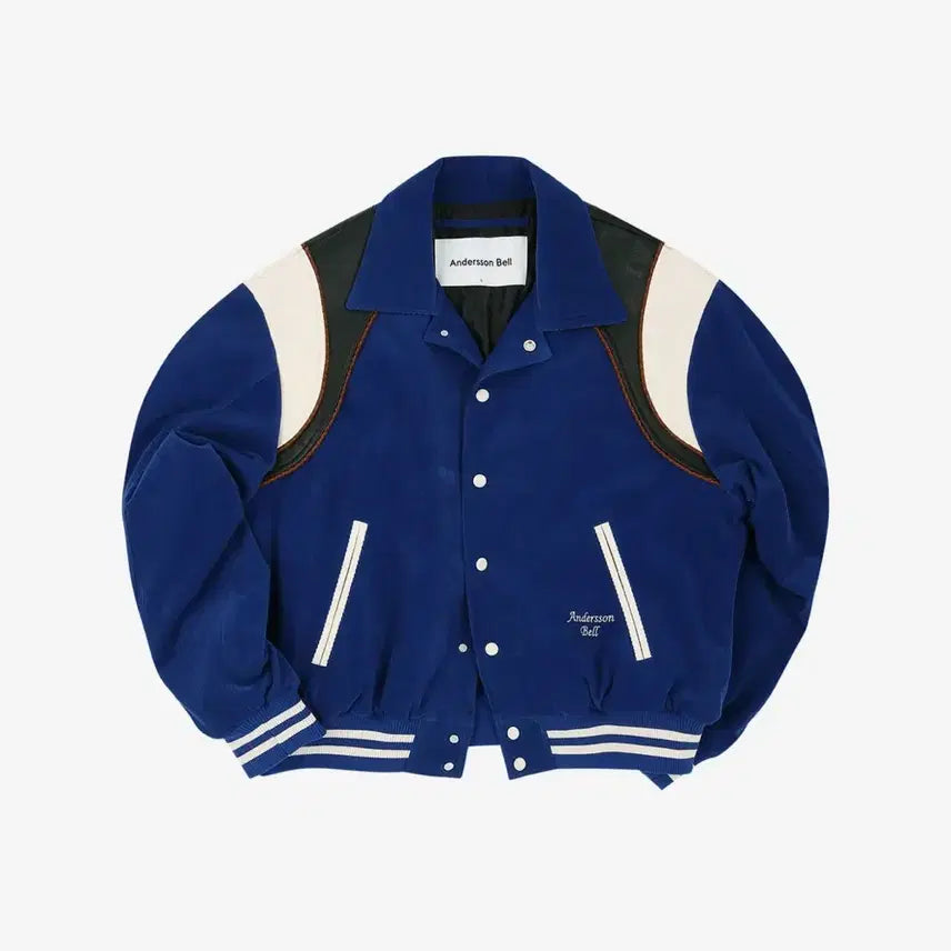 [BUNJANG] Andersson Bell Corduroy & Leather Varsity Jacket (Blue) / [M] 앤더슨벨 코듀로이 & 레더 바시티 자켓 awa505m(BLUE)