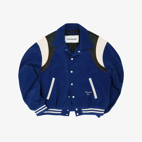 [BUNJANG] Andersson Bell Corduroy & Leather Varsity Jacket (Blue) / [M] 앤더슨벨 코듀로이 & 레더 바시티 자켓 awa505m(BLUE)
