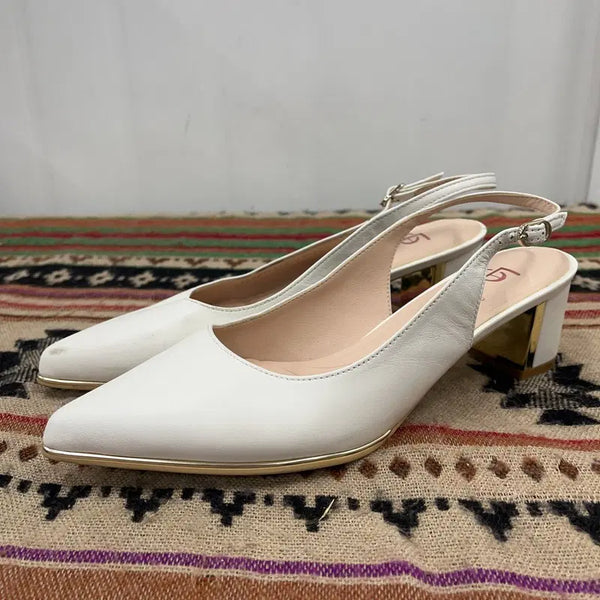 [BUNJANG] Esquire Slingback Sandals Middle Heel Shoes 245 / 에스콰이어 슬링백 샌들 미들힐 구두 245 X02484