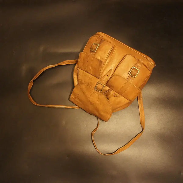 [BUNJANG] Vintage Leather Backpack Men's Bag / Q491 백팩 가죽 배낭 가죽백 가죽가방 빈티지가방 남성가방 남자백