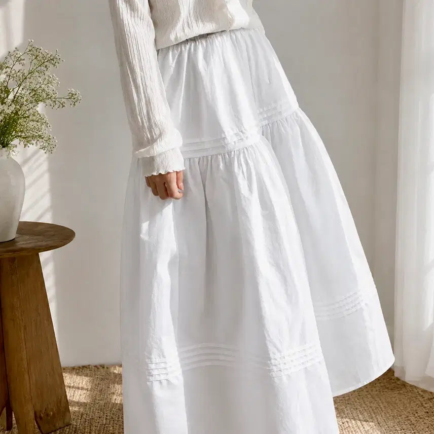 [BUNJANG] Merryon White Long Skirt / 미착용) 메리온 merryon 화이트 롱 스커트