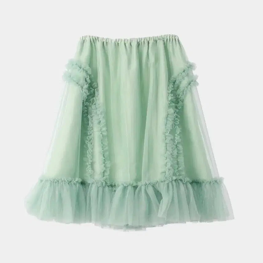 [BUNJANG] Saengkin Studio Ruffle Tulle Skirt Mint / 생긴스튜디오 러플 샤 스커트 민트