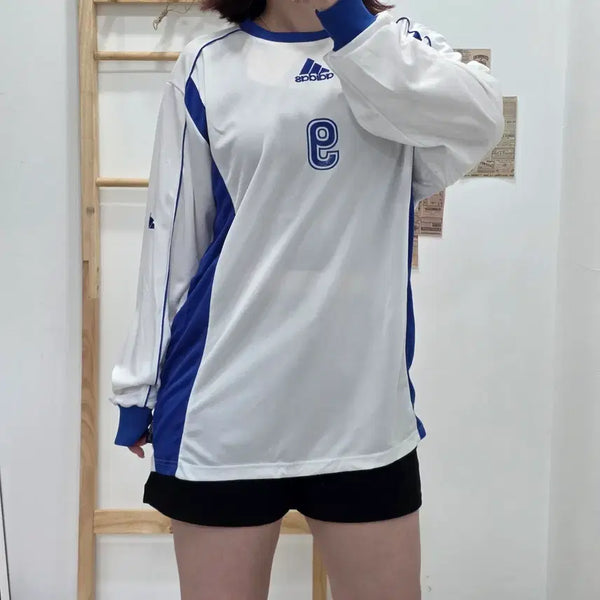 [BUNJANG] Adidas Old School #9 Long Sleeve Football Jersey L / [프립]L/아디다스 올드스쿨 9번 롱슬리브 풋볼 저지