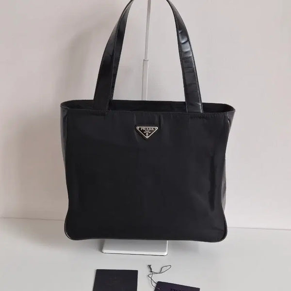 [BUNJANG] Prada Pocono Nylon Leather Tote Bag Shoulder Bag / 프라다 포코노 나일론 사각 레더 토트백 숄더백