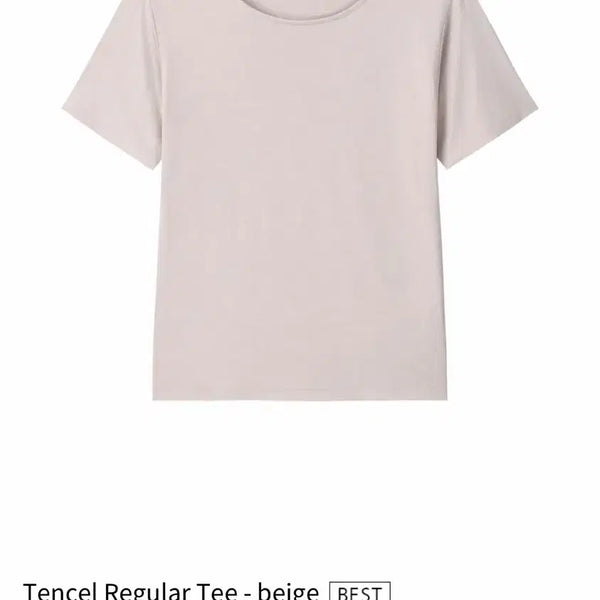 [BUNJANG] Breeze Archive Tencel Regular Short-Sleeve T-Shirt Beige / 텐셀 레귤러 반팔티 베이지 브리즈아카이브 티셔츠