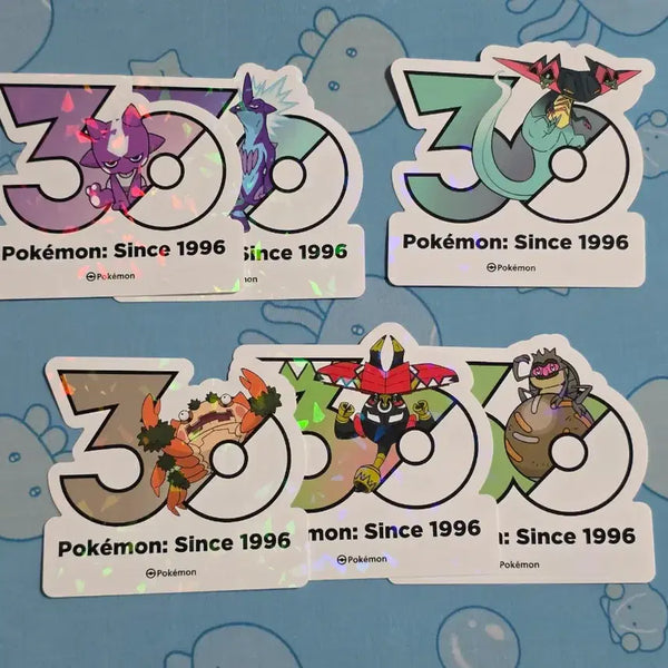 [BUNJANG] Pokemon 30th Anniversary Logo Sticker Bundle Set / 일괄) 포켓몬스터 30주년 기념 로고 스티커 일레즌 스프린터 드래펄트 등
