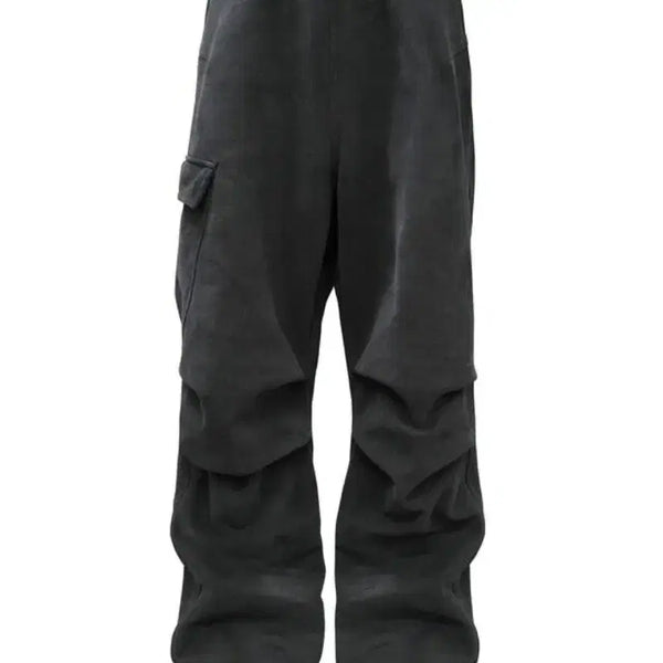 [BUNJANG] FROMWHAT FAR OVERSIZED CARGO SWEATPANTS Black / [판매](1)파프롬왓 파 오버사이즈 카고 스웨트팬츠 - 블랙