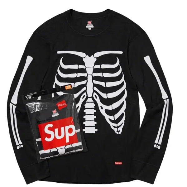 [BUNJANG] Supreme Hanes Bones Thermal Crew Black / 슈프림 헤인즈 본즈 써멀 크루 블랙 M,L