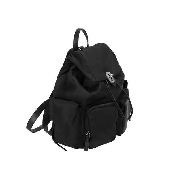 [BUNJANG] Vunque Hei Double Pocket Backpack Medium Black / 분크 헤이 더블 포켓 백팩 미듐 블랙