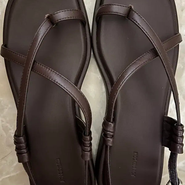 [BUNJANG] Joy Gryson Leather Sandals Brown / 조이그라이슨 샌들 브라운