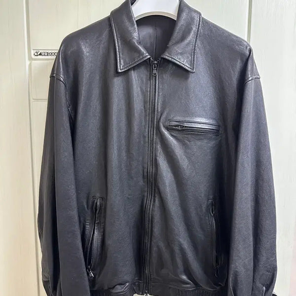 [BUNJANG] Union Blue Black Edition L Leather Jacket / 유니온블루 블랙에디션 L 레더 자켓