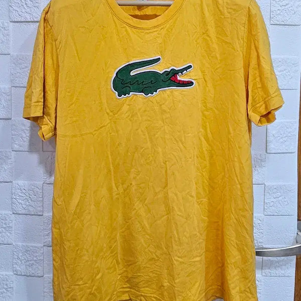 [BUNJANG] Lacoste Big Logo Short Sleeve T-Shirt Yellow XL / (Z)라코스테 빅로고 반팔 티셔츠 옐로우 XL