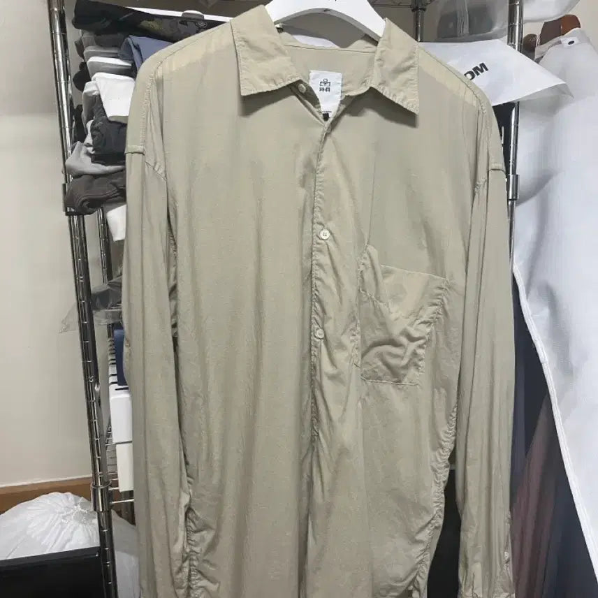 [BUNJANG] Poler Teria Rouche Tenko Shirt Sage Green / [3] 폴리테루 루즈드 텐코 셔츠 세이지 그린