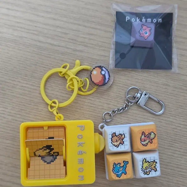 [BUNJANG] Pokemon Pikachu Eevee Jigglypuff Flipbook Keycap Keychain Bundle / 포켓몬 CU 피카츄 플립북 이브이 키캡 키링 푸린 키캡 일괄 판매