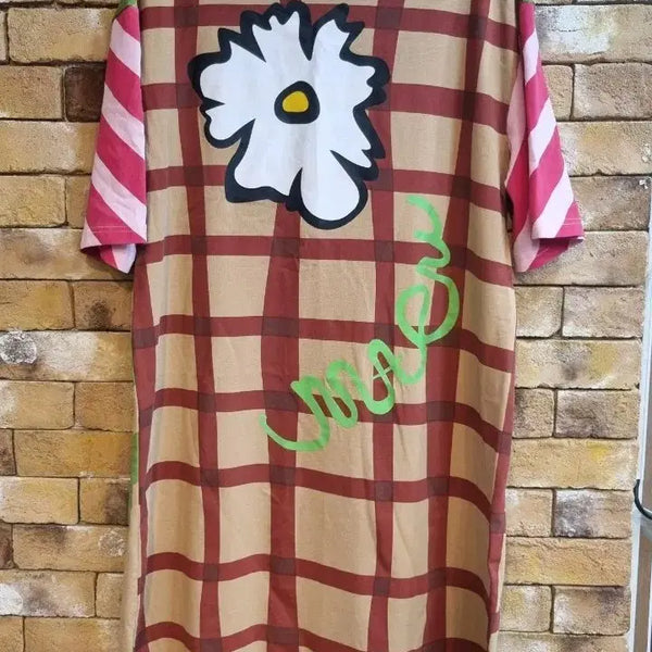 [BUNJANG] Marni Check Flower Half Sleeve Long Dress / 정품)마르니 체크 플라워 원피스 40