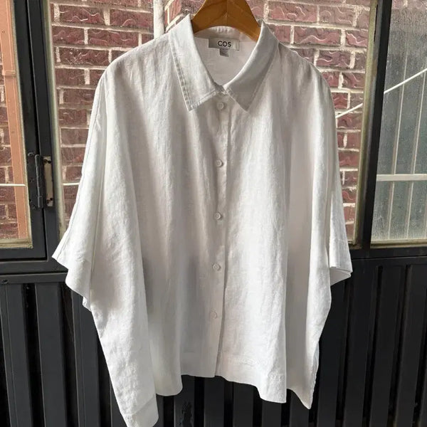[BUNJANG] COS Linen Oversized Short Sleeve Shirt (EUR 42 / 2XL) / 2XL COS 린넨 오버핏 미니멀 린넨 반팔 셔츠 COS Linen Oversized Short Sleeve Shirt