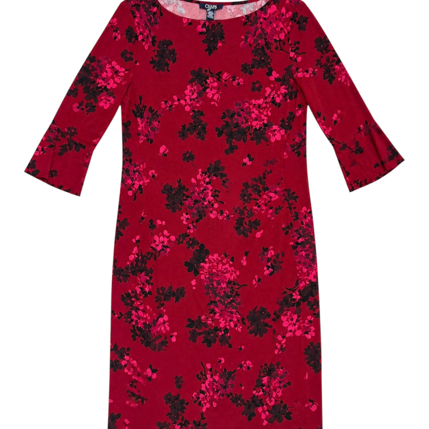 [BUNJANG] CHAPS Floral Spandex Vintage Dress Women's M / 여성M/ 미사용 CHAPS 플로럴 스판 원피스 빈티지킹