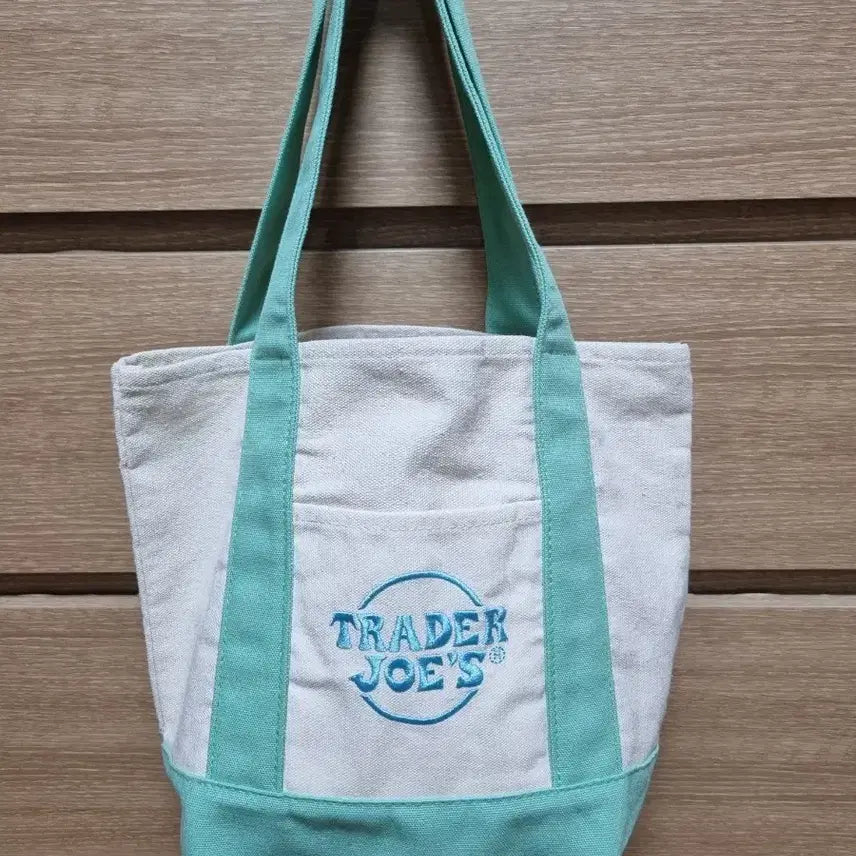 [BUNJANG] Trader Joe's Canvas Tote Bag Mint / 트레이더 조스 에코백 민트