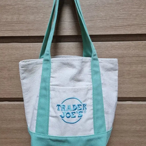 [BUNJANG] Trader Joe's Canvas Tote Bag Mint / 트레이더 조스 에코백 민트