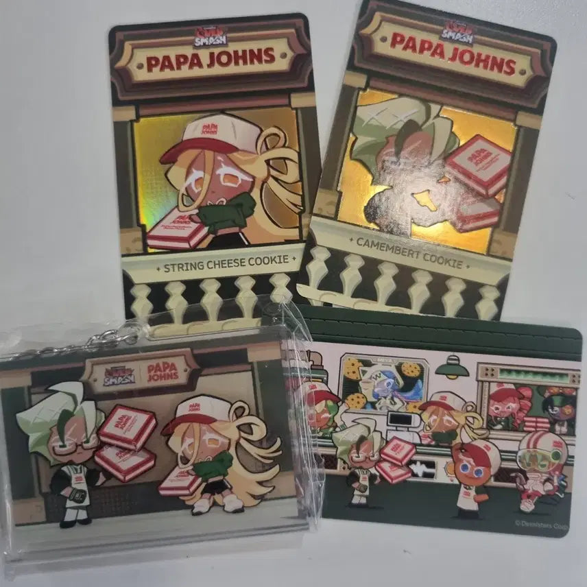 [BUNJANG] Cookie Run x Papa John's Lactory Photocard + Keyring Set / 쿠키런 파파존스 콜라보 락토스 포토카드+키링