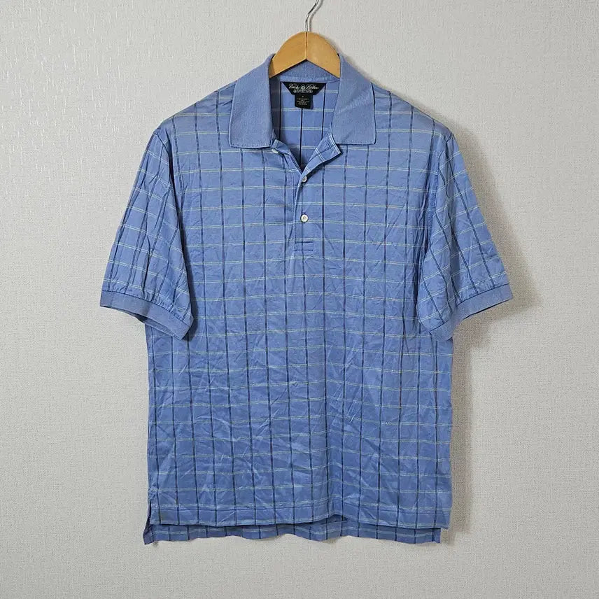 [BUNJANG] Brooks Brothers Performance Polo T-Shirt Check Functional Sports / 브룩스브라더스 퍼포먼스 폴로 반팔 카라티 피케티 체크 기능성 스포츠 S 95