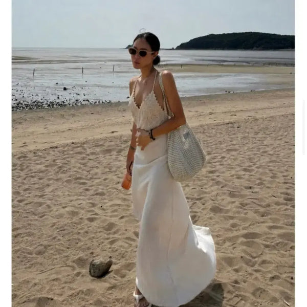 [BUNJANG] Twinkle Sunny Crochet Long Dress / 트윙클써니 크로셰 원피스