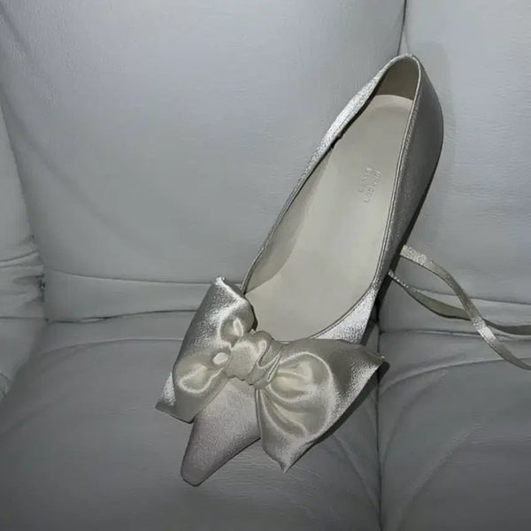 [BUNJANG] Dragonblues Wedding Shoes Satin Ribbon Heels / 드래곤블루스 웨딩슈즈 구두