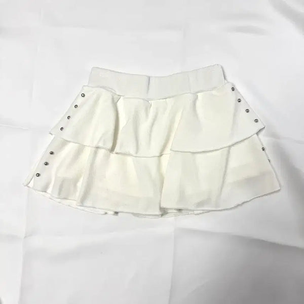 [BUNJANG] Studded Tiered Ruffle Mini Skirt / 새상품) 스터드 캉캉 프릴 미니 스커트