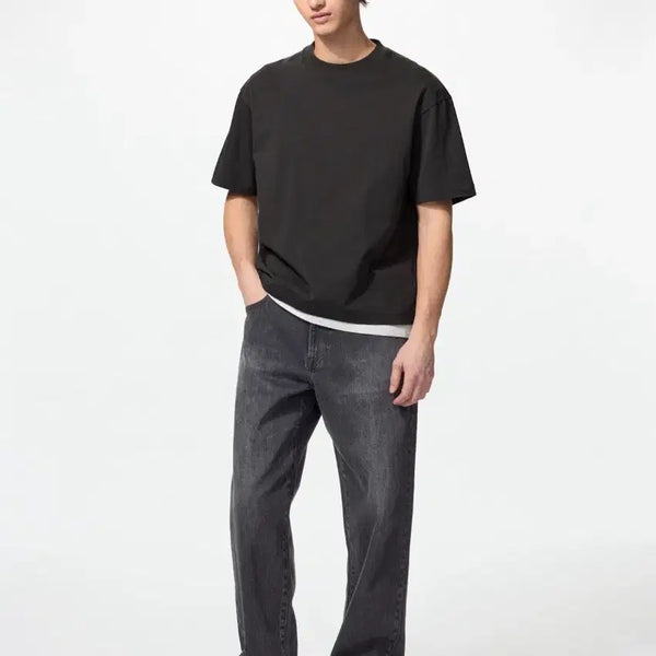 [BUNJANG] Uniqlo Relaxed Fit Tapered Jeans Dark Gray / 유니클로/ 배기진 다크그레이 (485629, 482868)/ 32