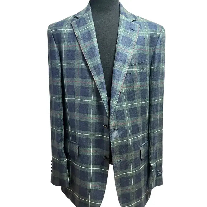 [BUNJANG] Brooks Brothers Regent Fit Linen Tartan Check Blazer Jacket / (새상품)브룩스브라더스 리젠트핏 린넨 타탄체크 블레이져 자켓 40R