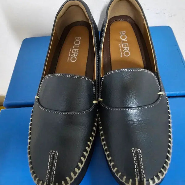 [BUNJANG] Geumgang Shoes Bolero Embossed Leather Stitch Loafers / 금강제화 볼레로 엠보소가죽 스티치 진한 그린색상 로퍼 235