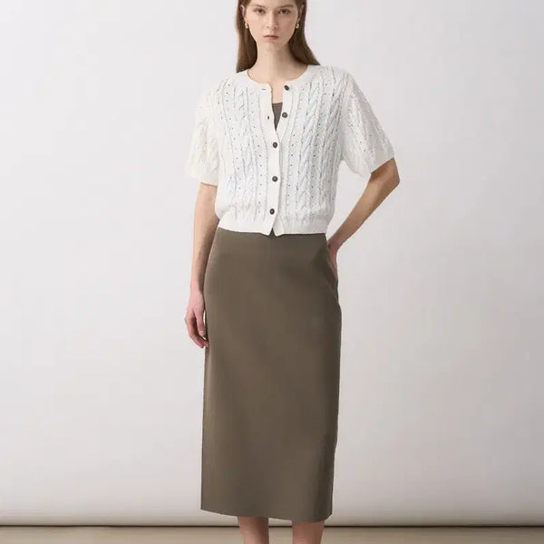 [BUNJANG] The Cashmere Banding Slit Knit Skirt / 더캐시미어 밴딩 슬릿 니트 스커트