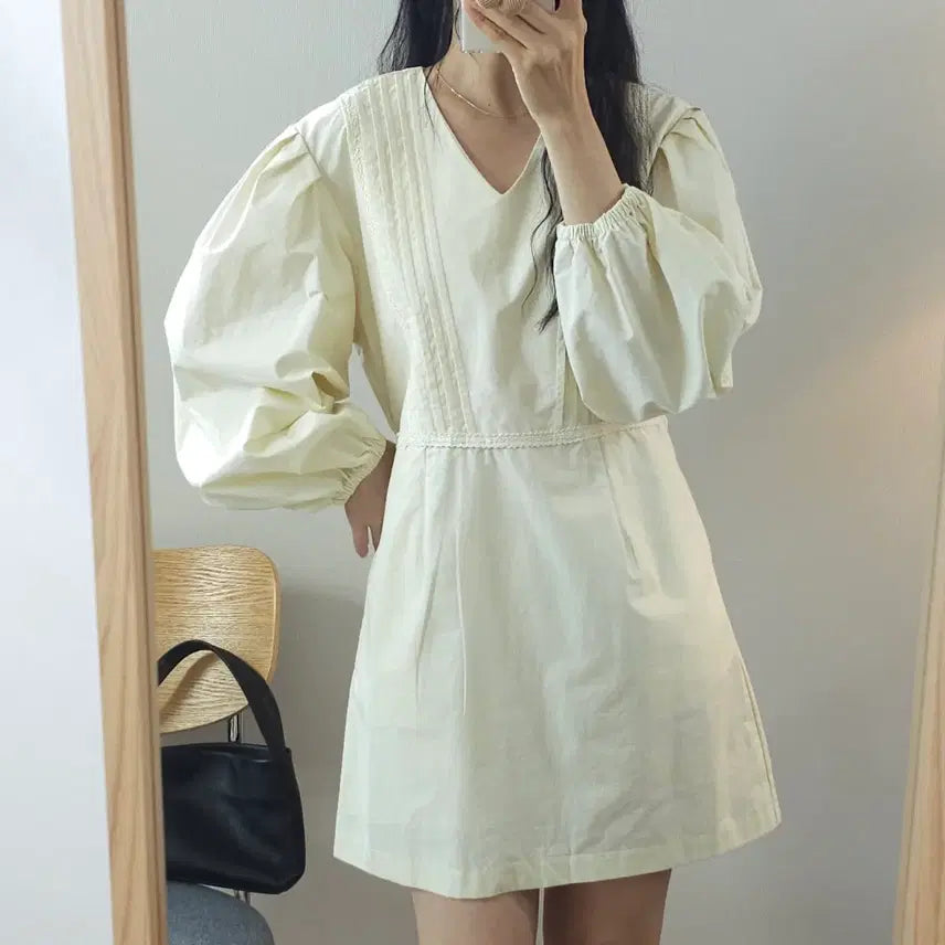 [BUNJANG] (F)Like Water Women's Long Sleeve Mini Dress / (F)Like Water 여성 긴팔 미니 원피스