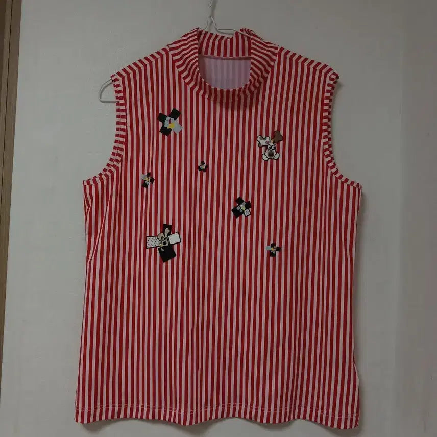 [BUNJANG] MU Striped Sleeveless T-Shirt Size 100 / 엠유줄무늬 민소매 100