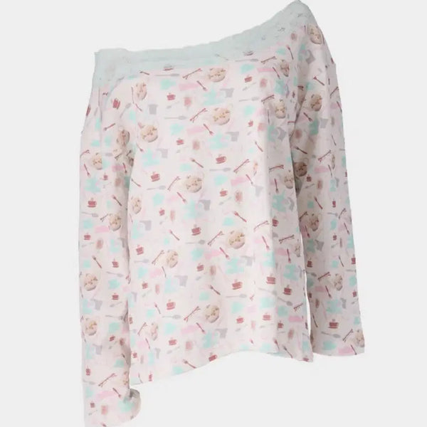 [BUNJANG] Tea Party Off-Shoulder Loose Top / 혼쿄 오프숄더 루즈탑 티파티 Off - Shoulder Loose Top- Tea Party