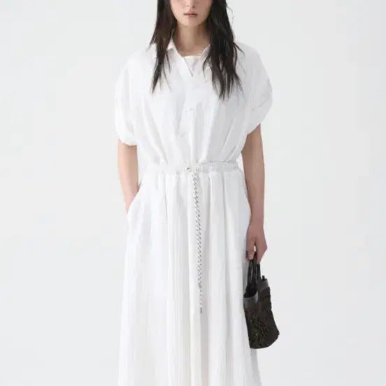 [BUNJANG] blbt Asymmetrical Shirtdress White / blbt 언발런스 셔츠형 원피스 화이트