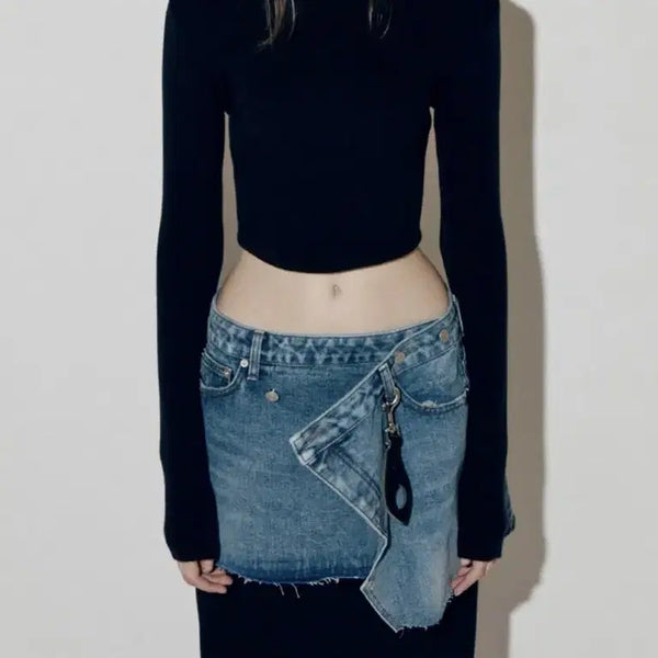 [BUNJANG] Studio Table Asymmetrical Denim Skirt / 스튜디오테이블 언발란스 데님스커트