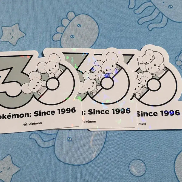 [BUNJANG] Pokemon 30th Anniversary Logo Sticker Bundle Set - Dunsparce & Dunsparce / 일괄) 포켓몬스터 30주년 기념 로고 스티커 두리쥐 파밀리쥐
