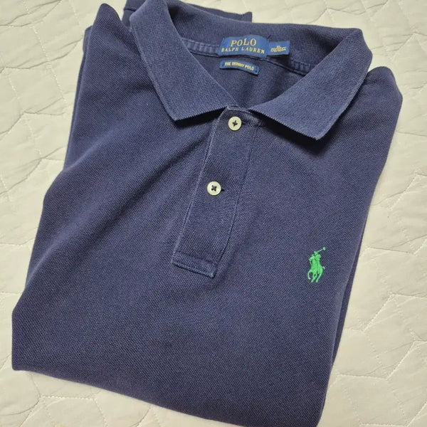 [BUNJANG] Polo Ralph Lauren Women's Navy Short Sleeve Polo Shirt XL / 폴로 랄프로렌 여성 77  네이비 반팔 카라티 xl