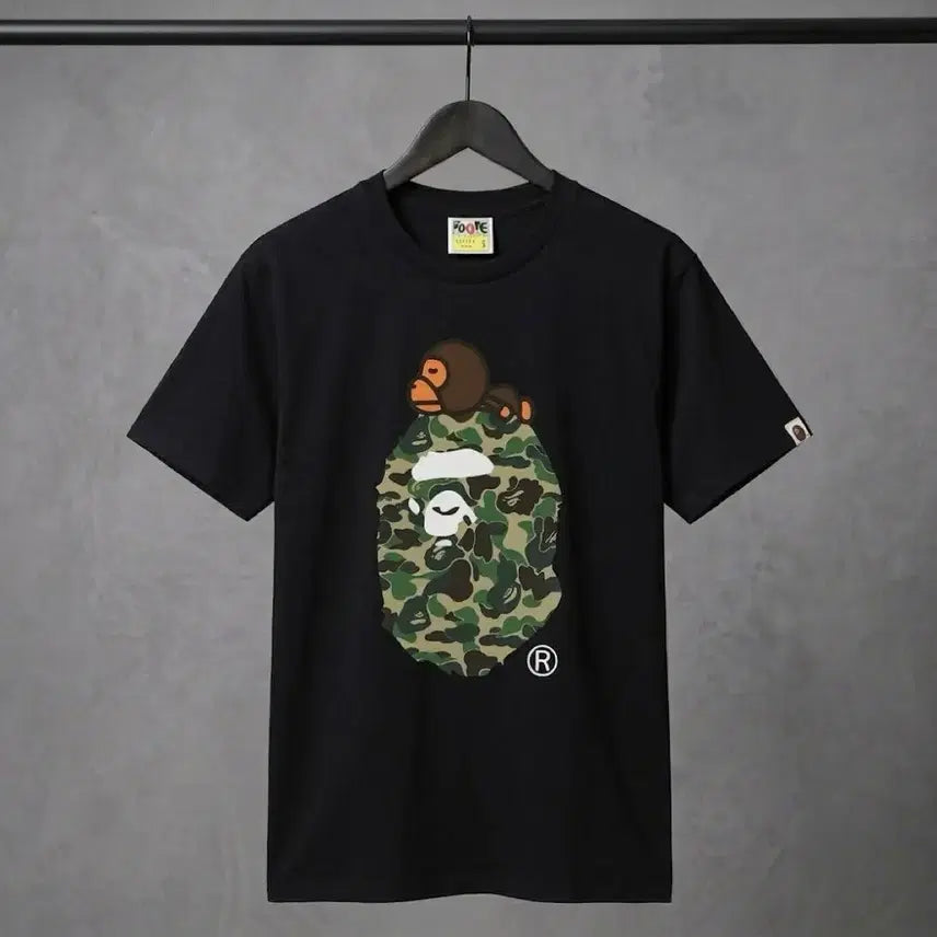 [BUNJANG] BAPE Camo Milo Japan By Bathing College T-Shirt / 베이프 카모 마일로 재팬 바이 베이싱 컬리지 반팔 티셔츠 반팔티