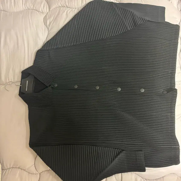 [BUNJANG] Homme Plissé Issey Miyake Pleats Jacket - Size 2, Black / 백화점판 옴므플리세 2사이즈 블랙 자켓