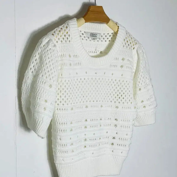 [BUNJANG] Egoist Volume Short Sleeve Knit Top / 에고이스트 반팔니트