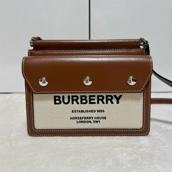 [BUNJANG] Burberry Mini Pocket Horseferry Title Bag Brown / 버버리 미니포켓 호스페리 타이틀 백 브라운