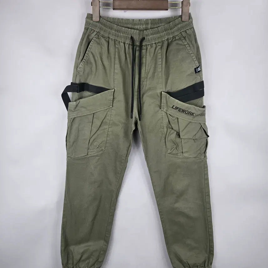 [BUNJANG] Life Work Men's Cargo Jogger Pants Khaki / [무료배송]라이프워크 S 남성 밴딩 카고 조거 팬츠 바지 춘추용