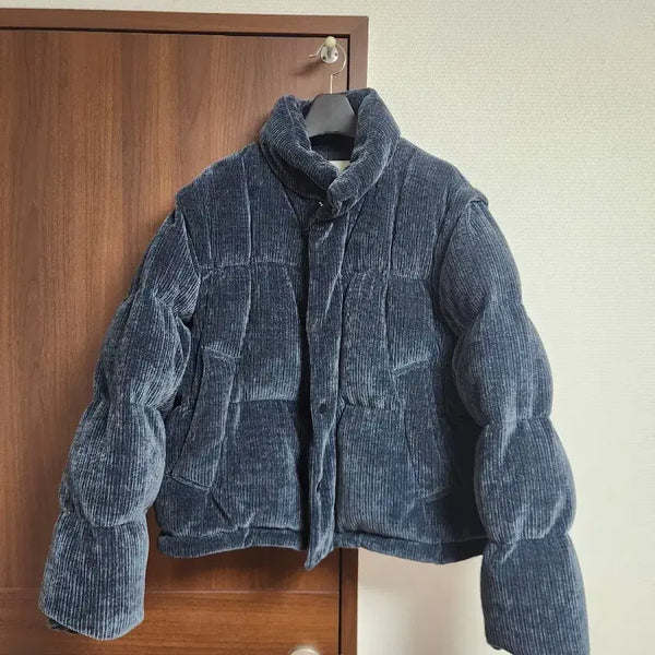 [BUNJANG] L.Bellie Corduroy Padded Jacket Navy / [L]벨리에 코듀로이 패딩 네이비