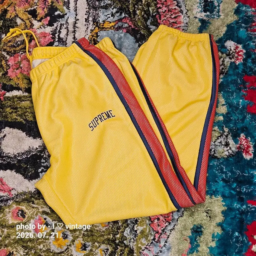 [BUNJANG] Supreme SS Jersey Training Pants Yellow Polyester M Size / 슈프림 SS 져지 옐로우 트레이닝 팬츠