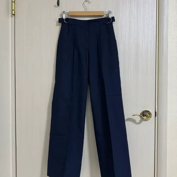 [BUNJANG] Navy Wide Cotton Pants / 네이비 와이드 면바지