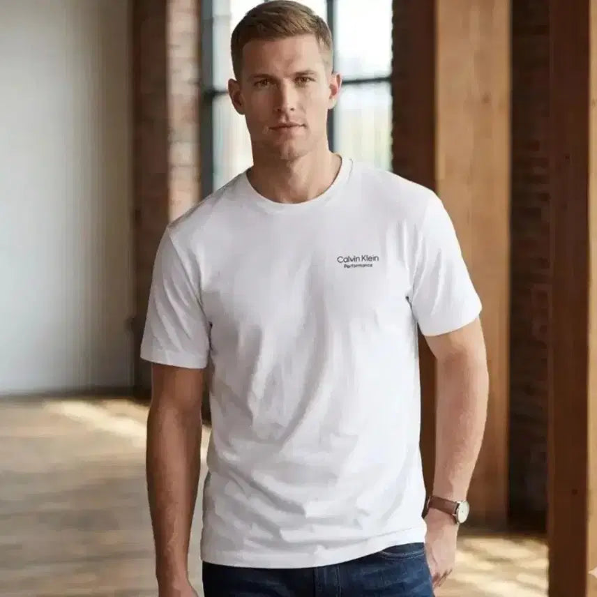 [BUNJANG] Calvin Klein T-Shirt Men's Size 100 / (무료배송)캘빈클라인 티셔츠 남 100
